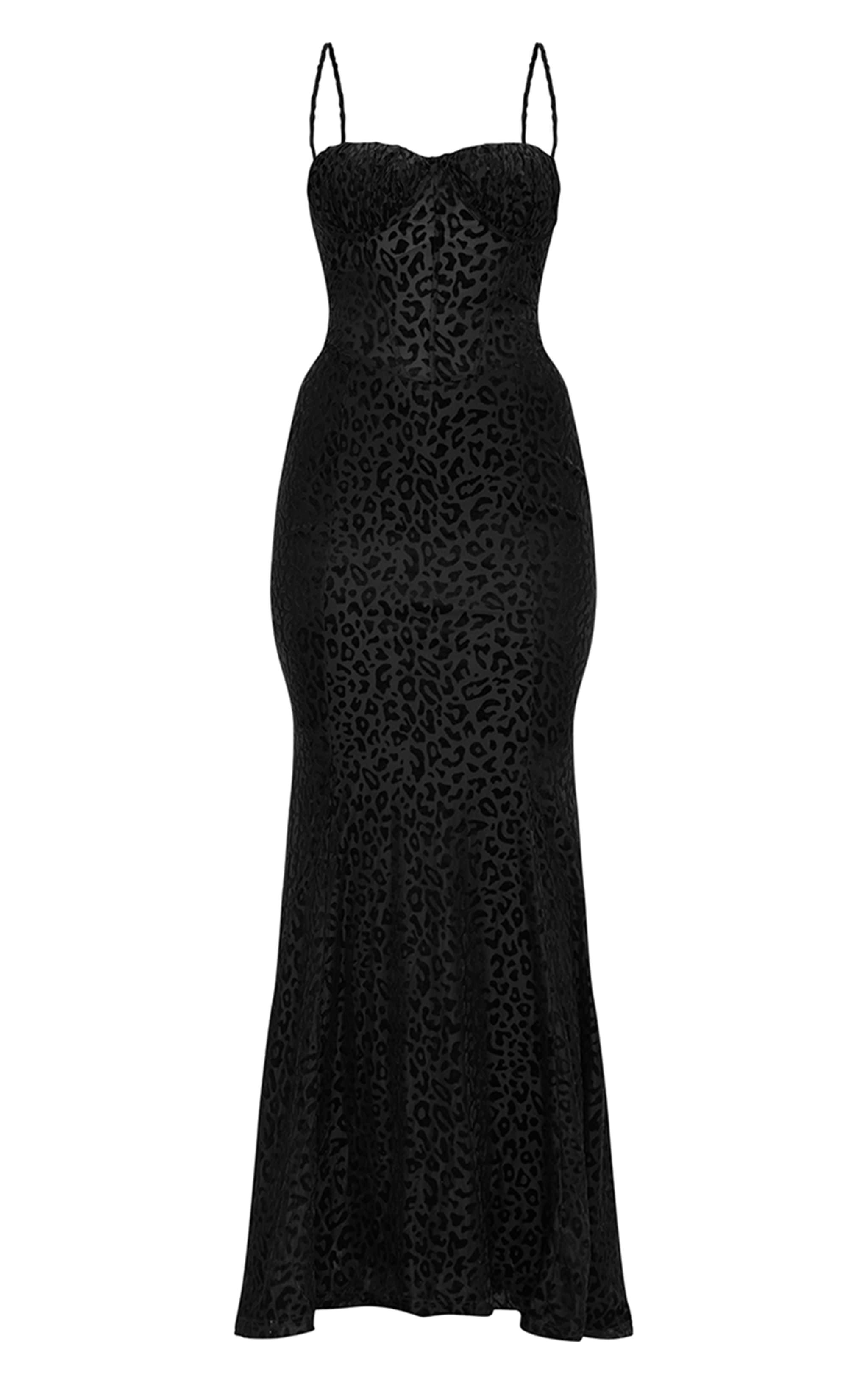 Black Animal Devore Maxi Dress Product Image