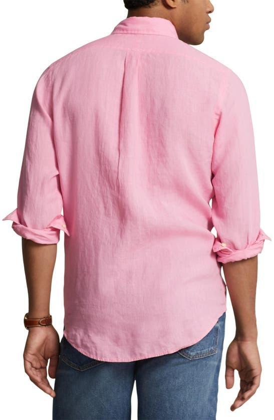 Classic Fit Linen Button-down Shirt In Florida Pink Product Image