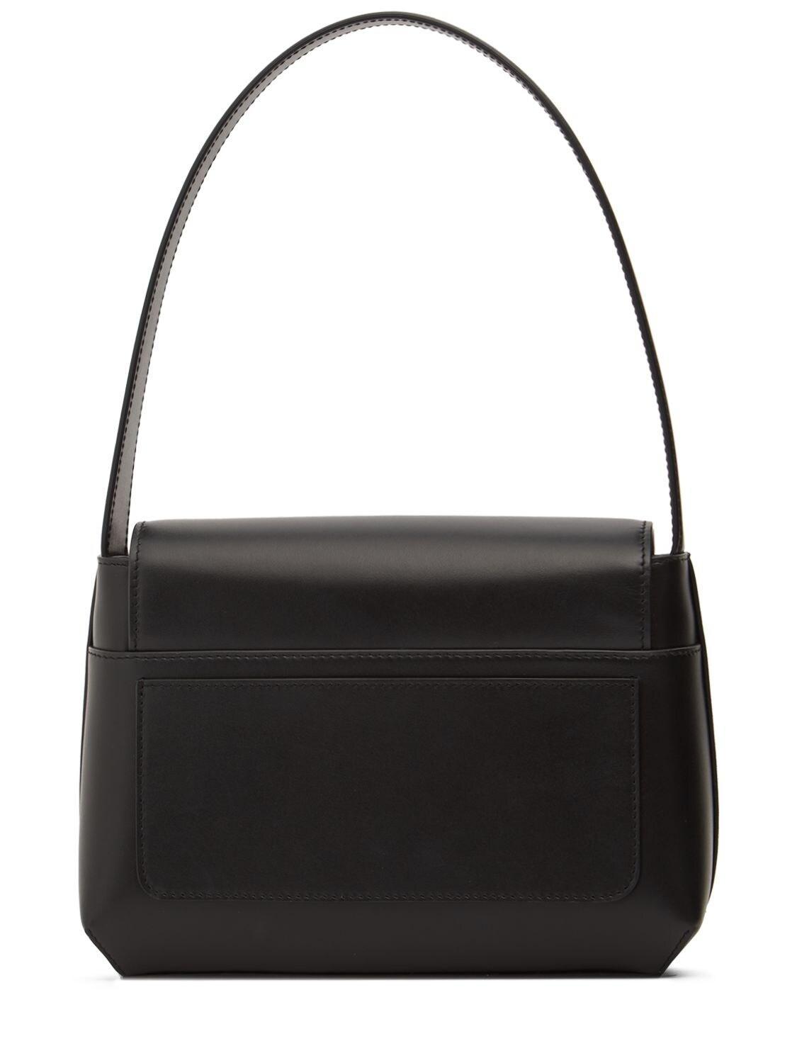 Logo-embossed Leather Shoulder Bag In Black Product Image