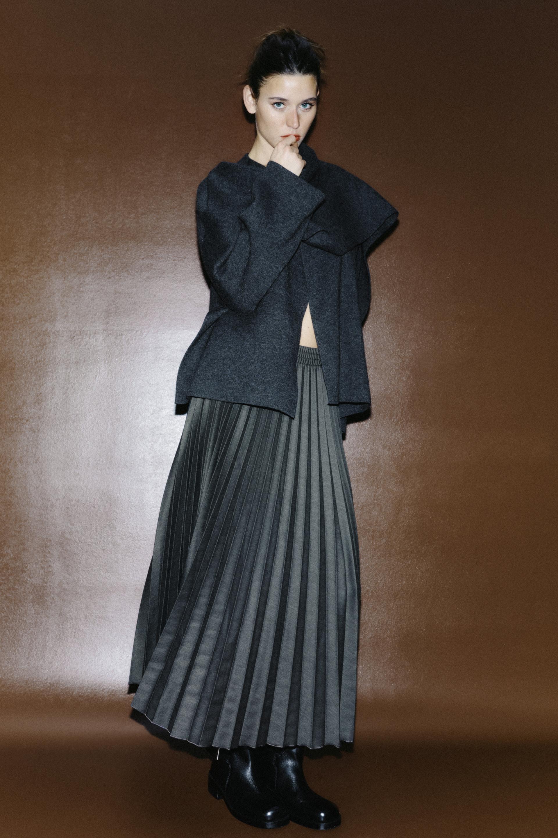 PLEATED MIDI SKIRT ZW COLLECTION Product Image