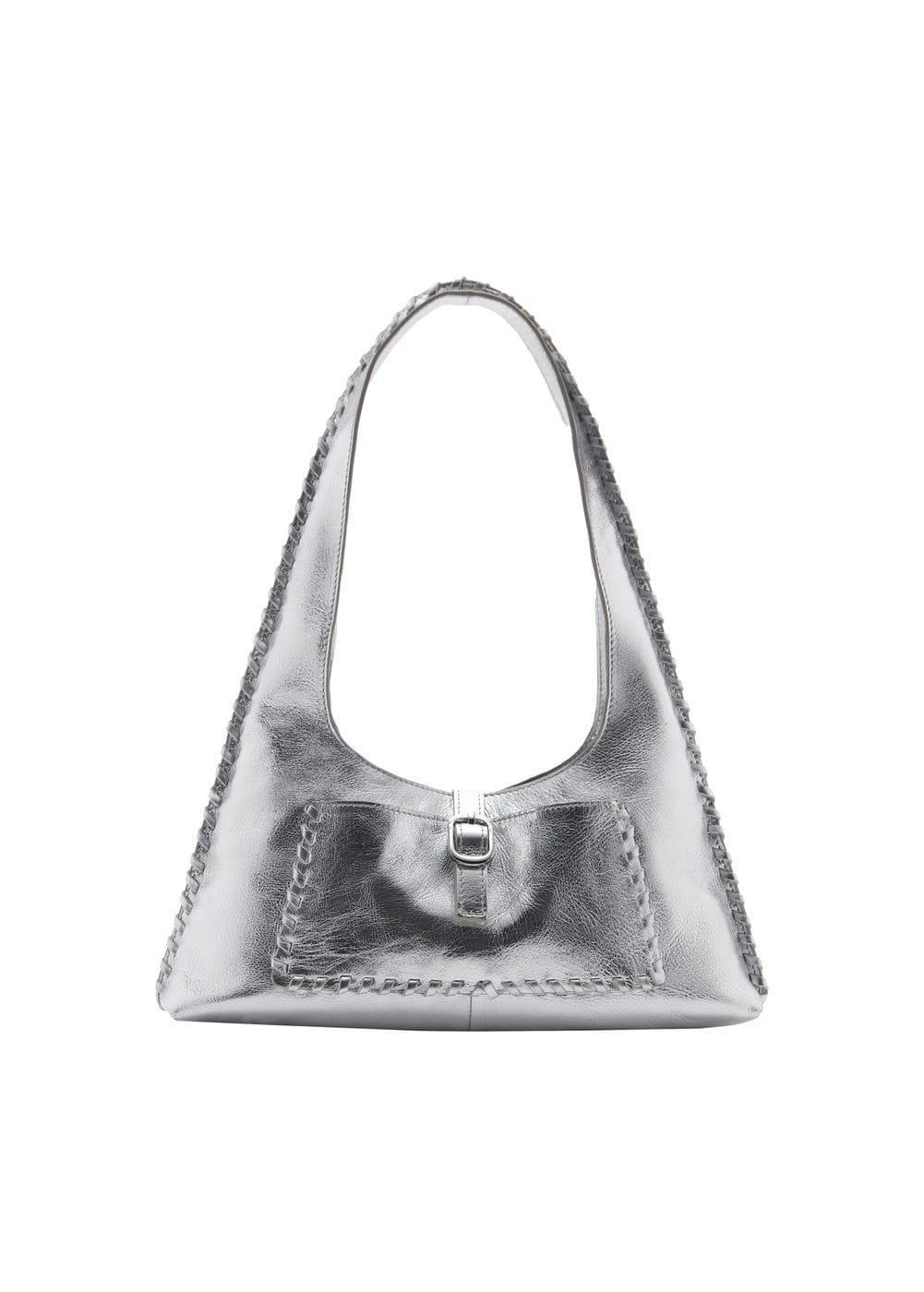 MANGO - Leather metallic bag - One size - Women Product Image