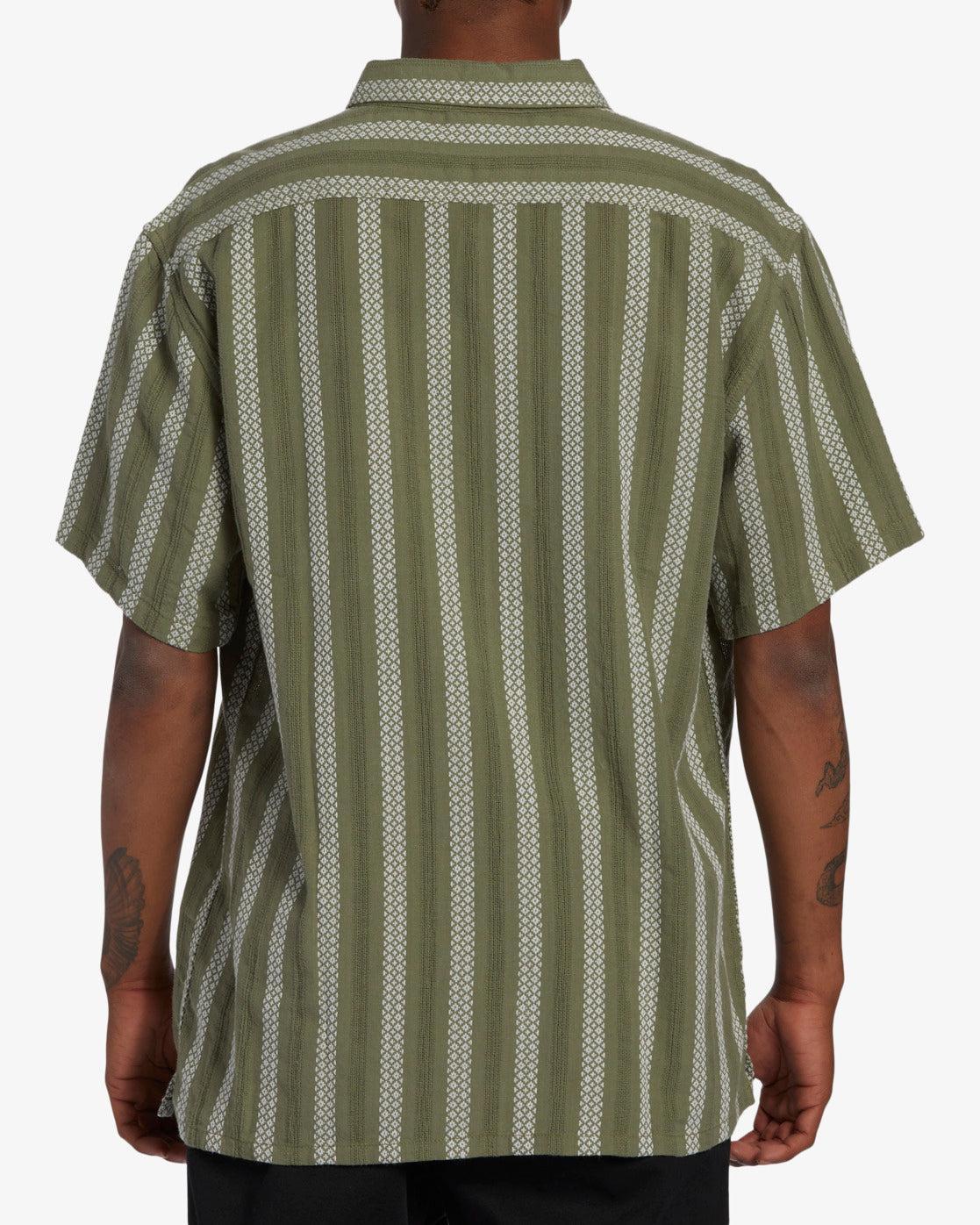 Sundays Jacquard Short Sleeve Shirt - Dark Olive Male Product Image