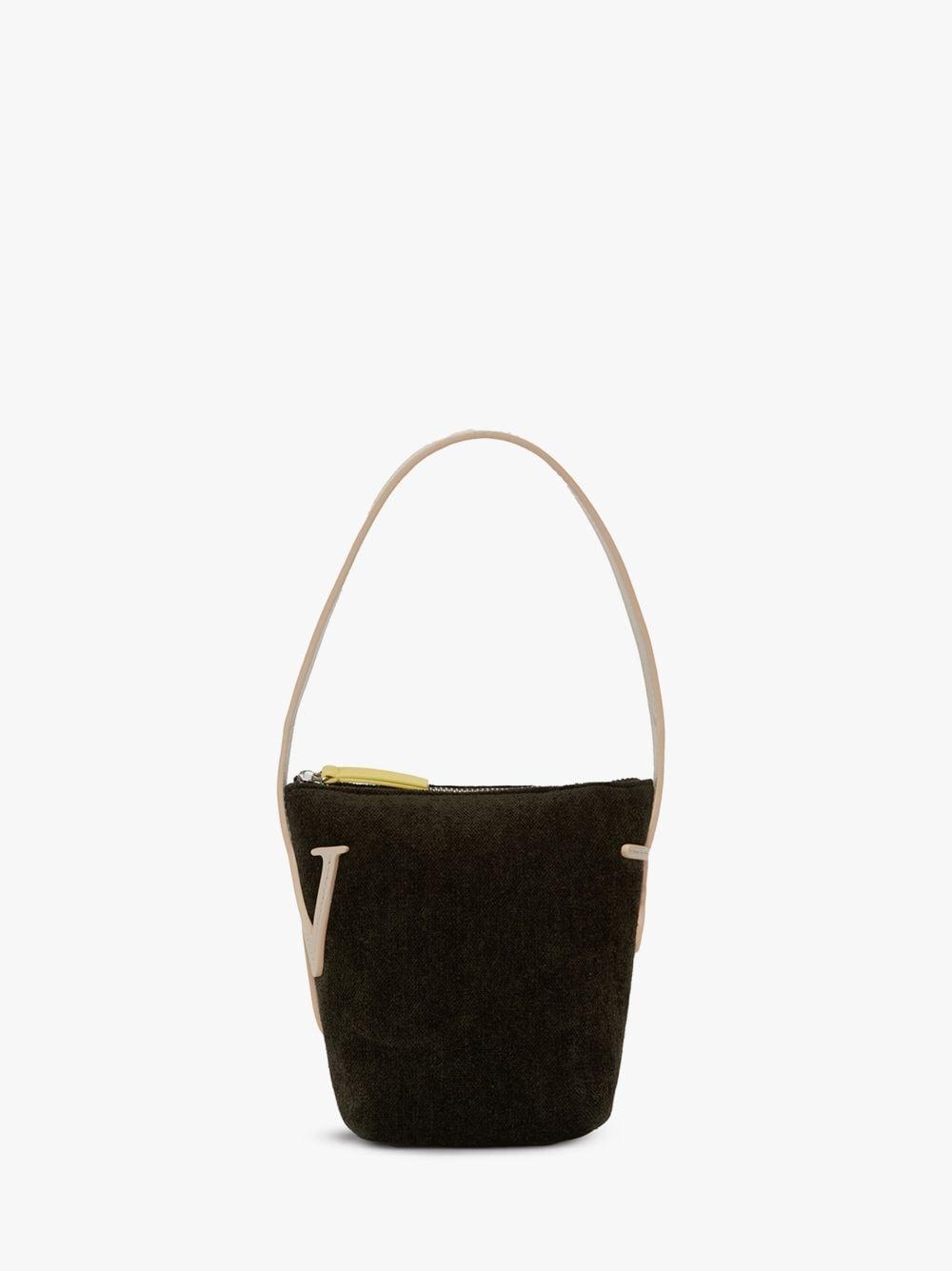 MINI ANCHOR HOBO - CHENILLE TOP HANDLE BAG in green | JW Anderson US  Product Image