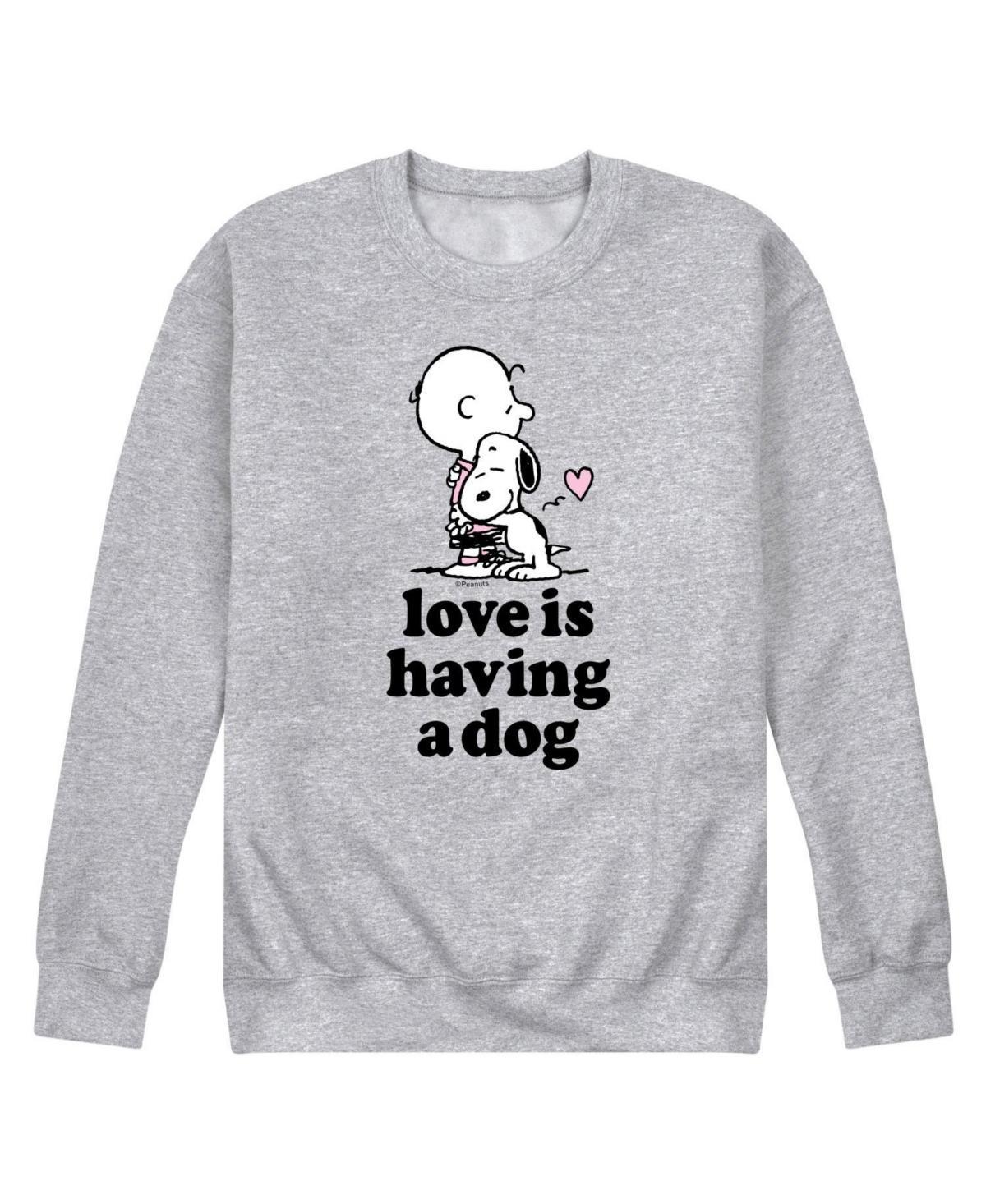 Airwaves Mens Peanuts Love is Having a Dog Fleece Sweatshirt Product Image