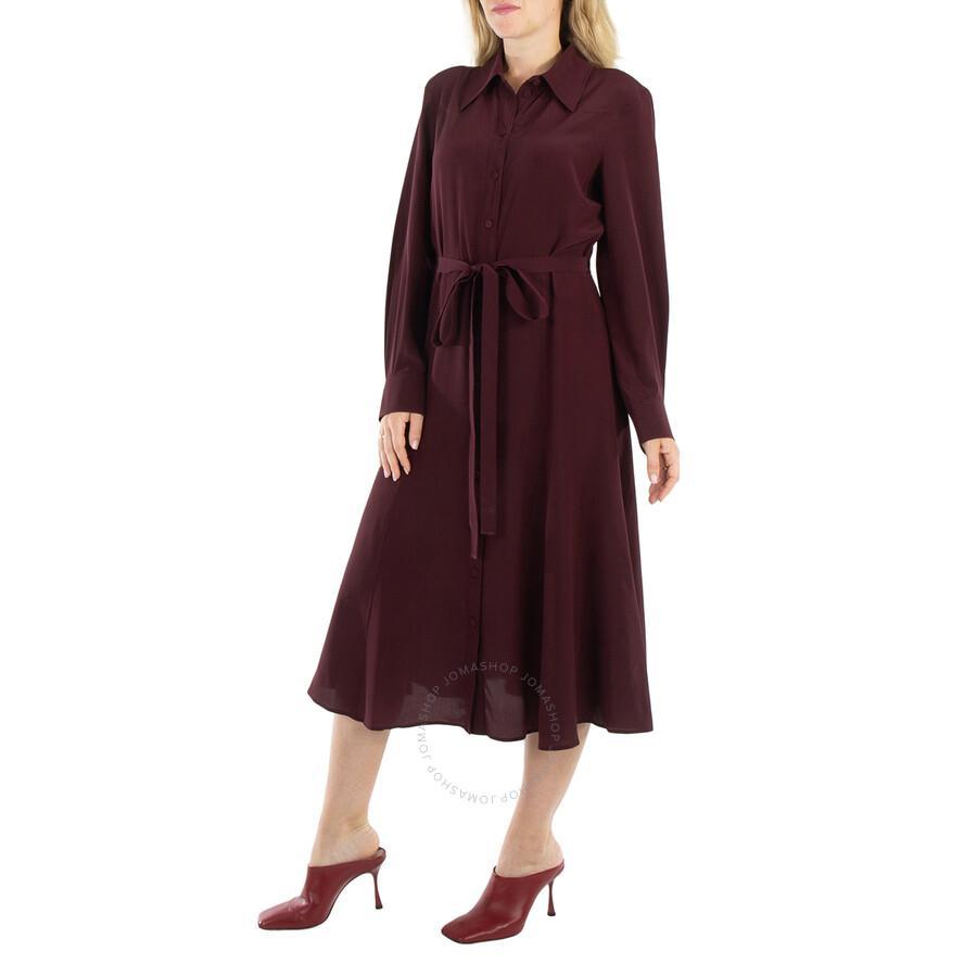 Chloe Obscure Purple Long-sleeve Midi Shirt Dress Product Image