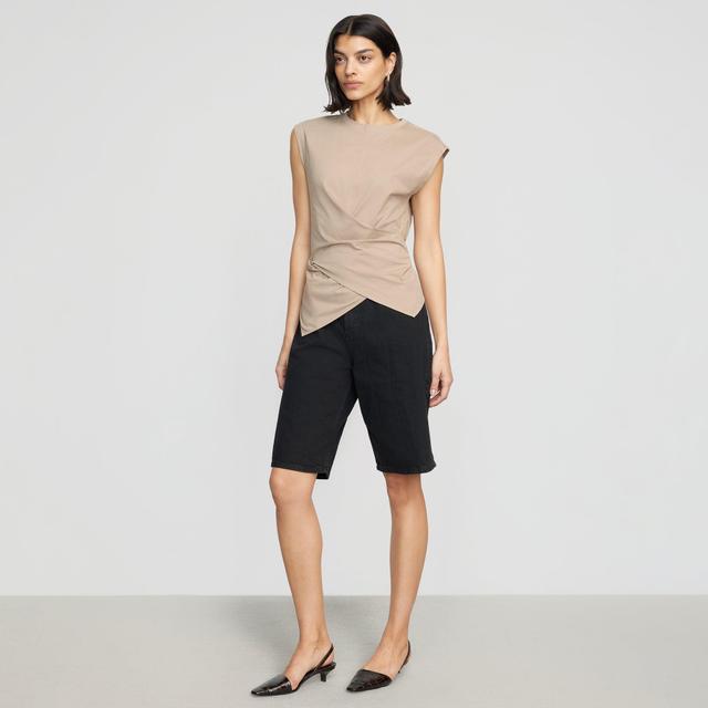 Janae Sleeveless Wrap Jersey Tee Product Image