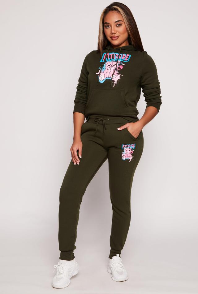 Womens Fleece Lined Attitude Graphic Sweatpants Product Image