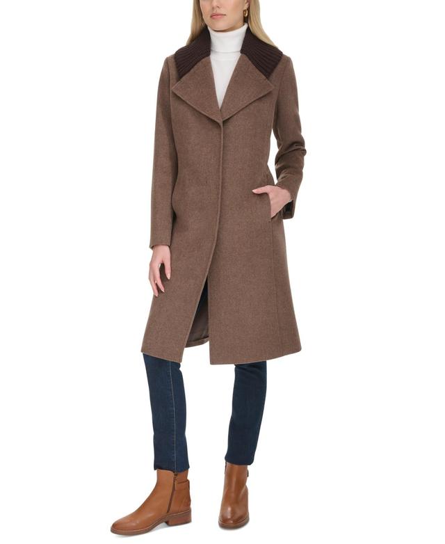 Cole Haan Womens Shawl Collar Wool-Blend Coat Product Image