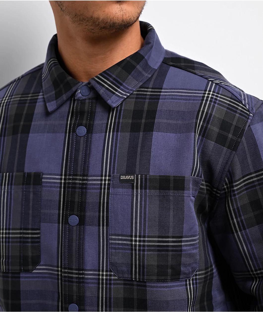 Dravus Overshirt Blue & Black Flannel Jacket Product Image