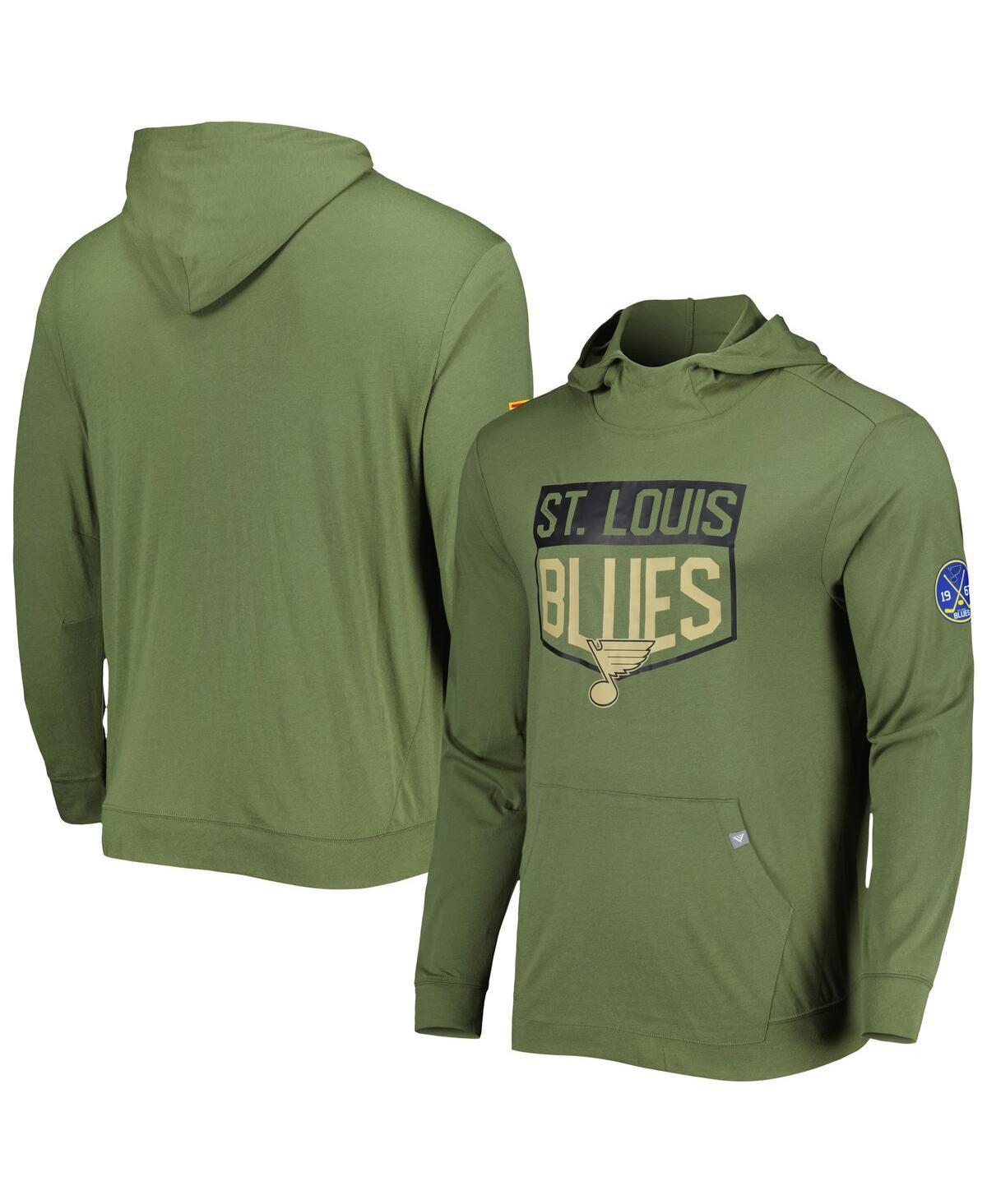 Mens LevelWear Olive St. Louis Blues Thrive Tri-Blend Pullover Hoodie Product Image