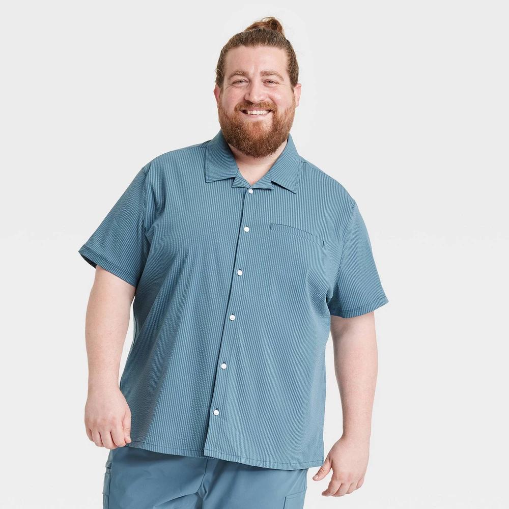 Mens Big Seersucker Shirt - All In Motion Afternoon Blue 2XL Product Image