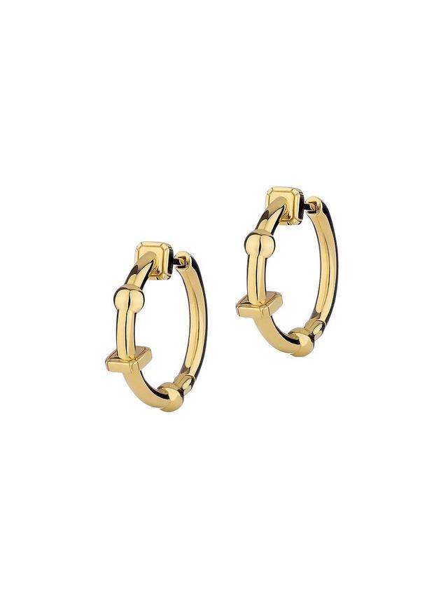 Womens Mini 18K Yellow Gold Huggie Hoop Earrings Product Image