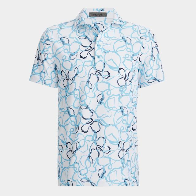 WATERCOLOUR FLORAL TECH PIQUE POLO Product Image