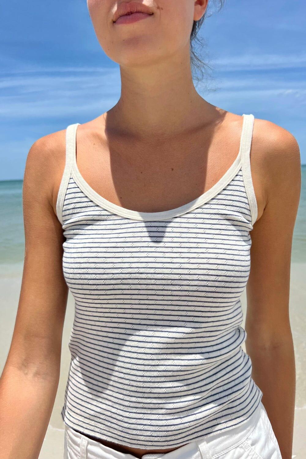 Beyonca Striped Eyelet Tank product image