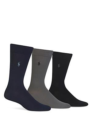 Polo Ralph Lauren Mens 3-Pk. Extended Size Supersoft Dress Socks Product Image