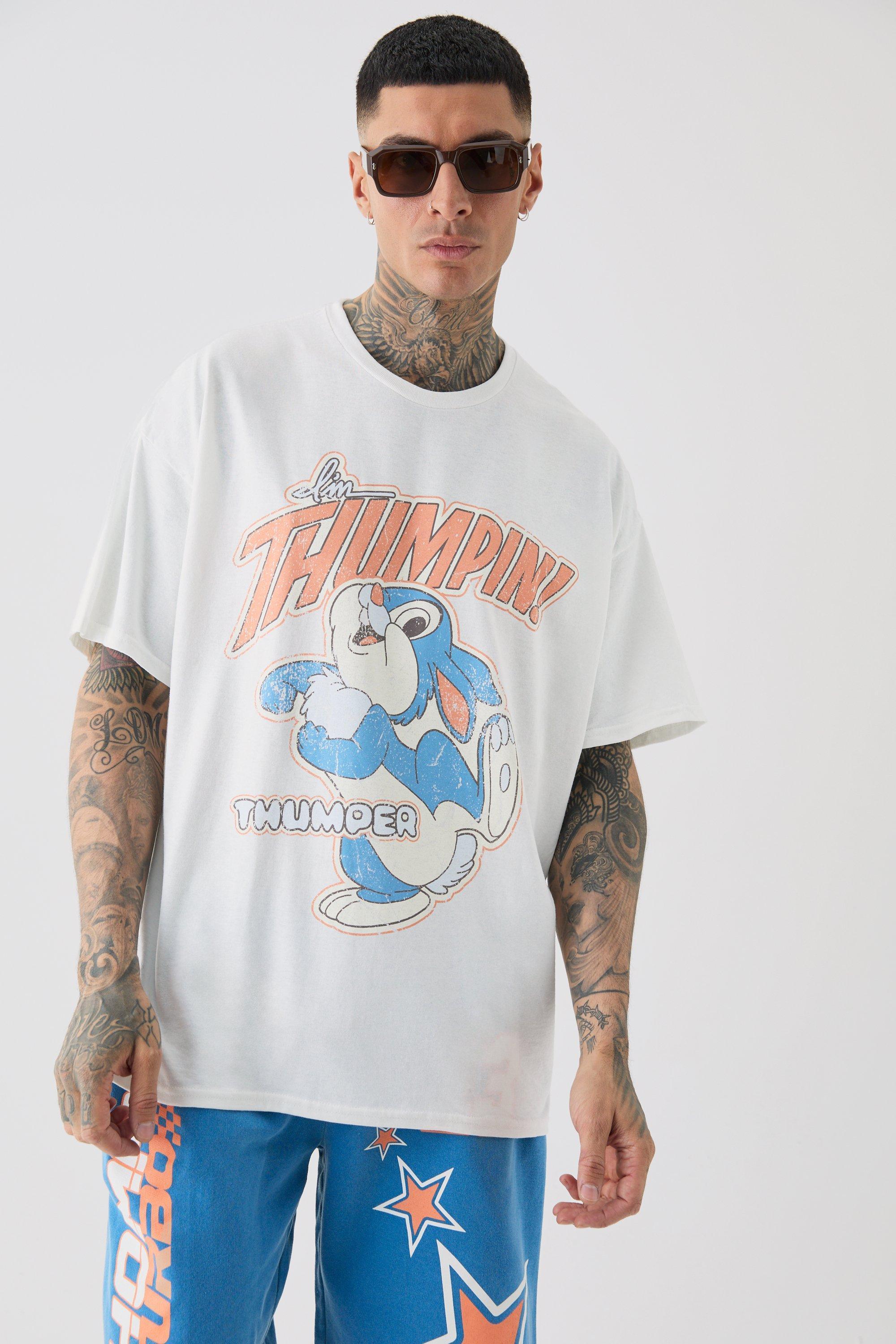 Tall Thumper License Graphic T-shirt In White | boohooMAN USA Product Image