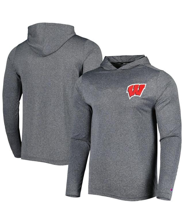 Mens Champion Gray Wisconsin Badgers Hoodie Long Sleeve T-shirt Product Image