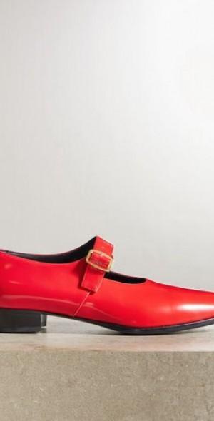 Gerwin glossed-leather Mary Jane flats Product Image