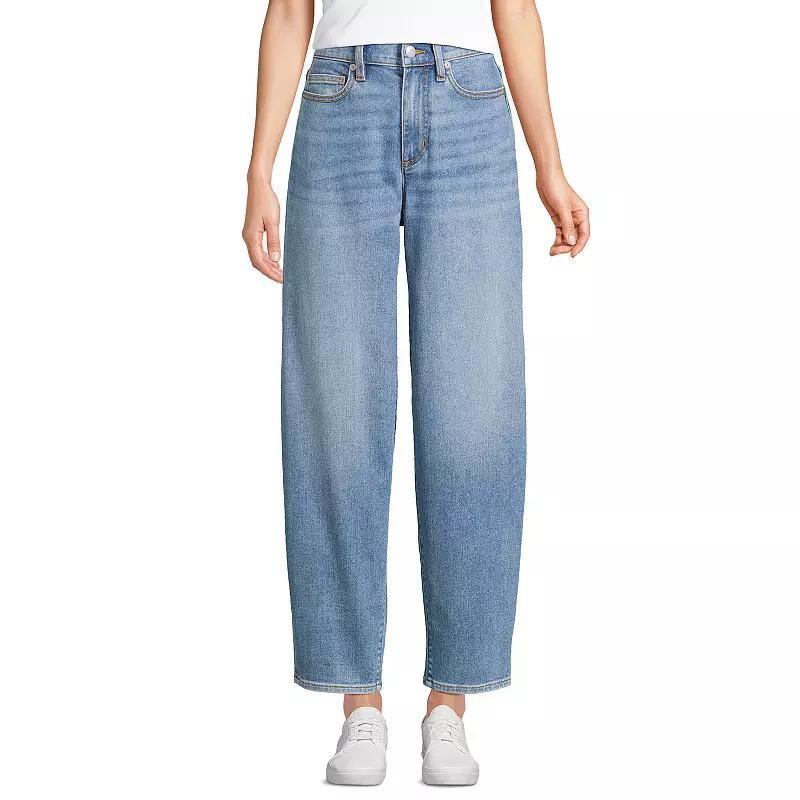 Womens Lands End Denim Barrel Leg Ankle Jeans Product Image