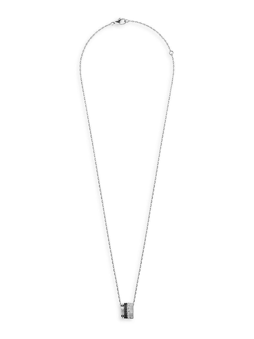 Unisex Quatre Black Edition 18K White Gold, 0.24 TCW Diamond & PVD Pendant Necklace Product Image