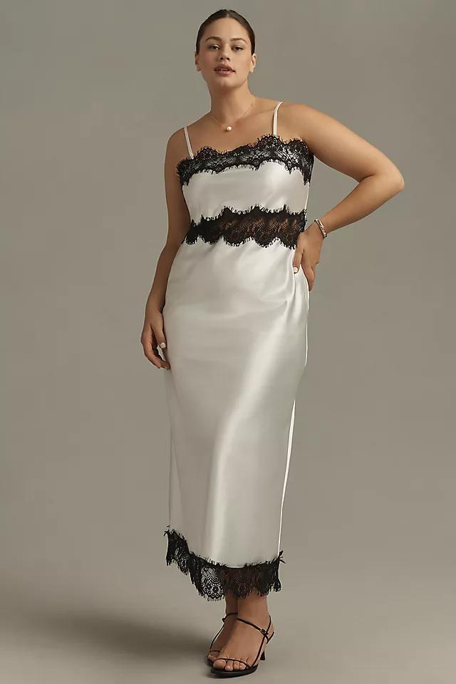 Let Me Be Polina Strapless Lace-Trim Midi Dress Product Image