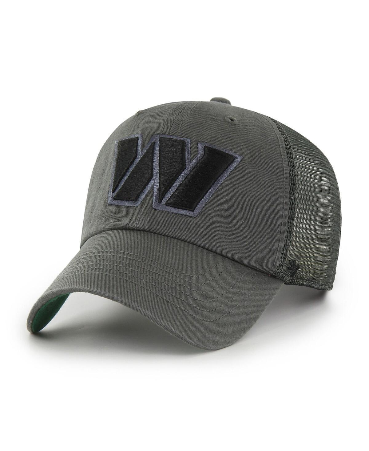 Mens 47 Charcoal Washington Commanders Trawler Clean Up Trucker Snapback Hat Product Image