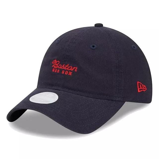 Womens New Era Boston Red Sox Script 9TWENTY Adjustable Hat, Blue Product Image