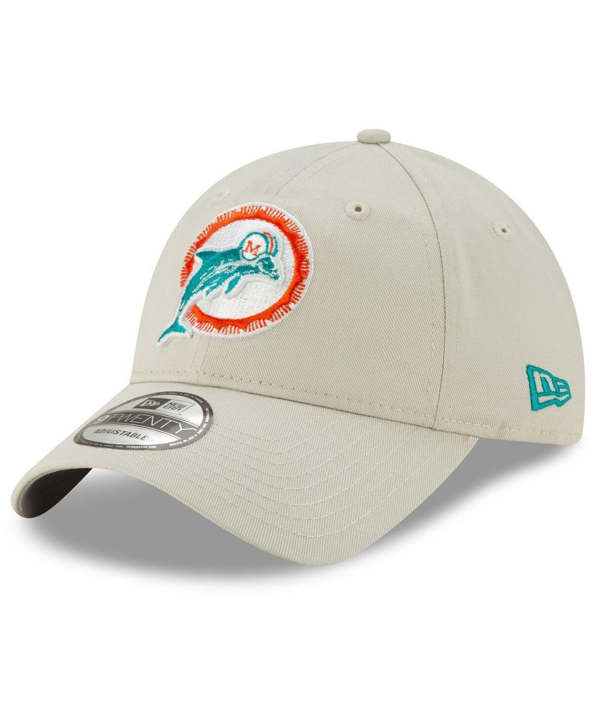 Mens New Era Khaki Miami Dolphins Historic Playmaker 9TWENTY Adjustable Hat Product Image