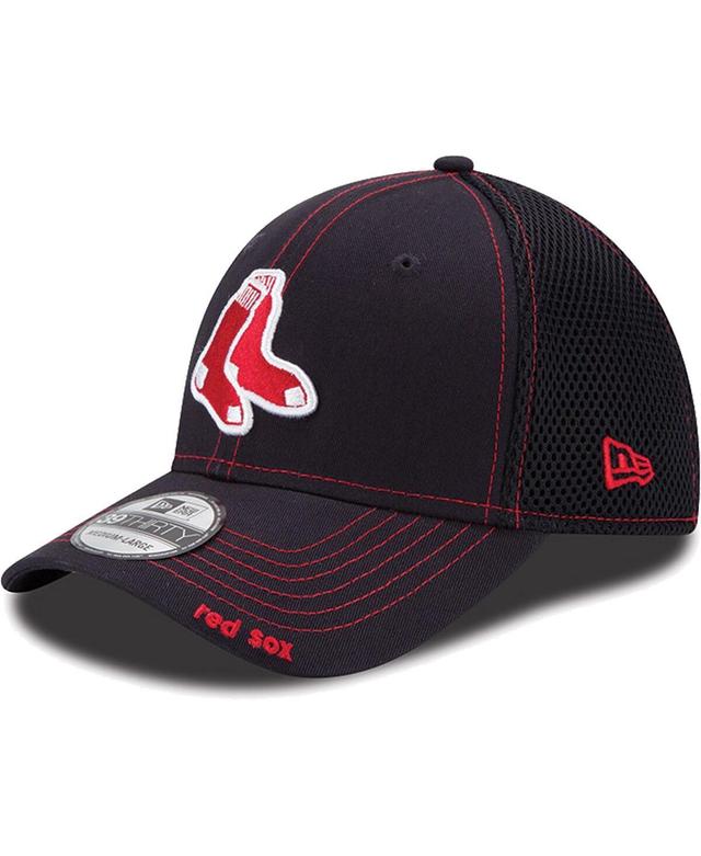 Mens New Era Boston Red Sox Navy Blue Neo 39THIRTY Stretch Fit Hat- Product Image