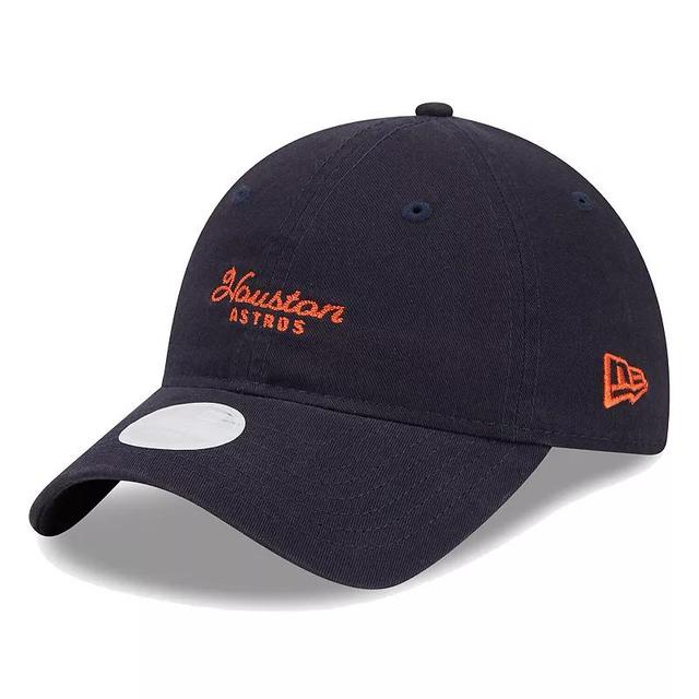 Womens New Era Houston Astros Script 9TWENTY Adjustable Hat, Blue Product Image