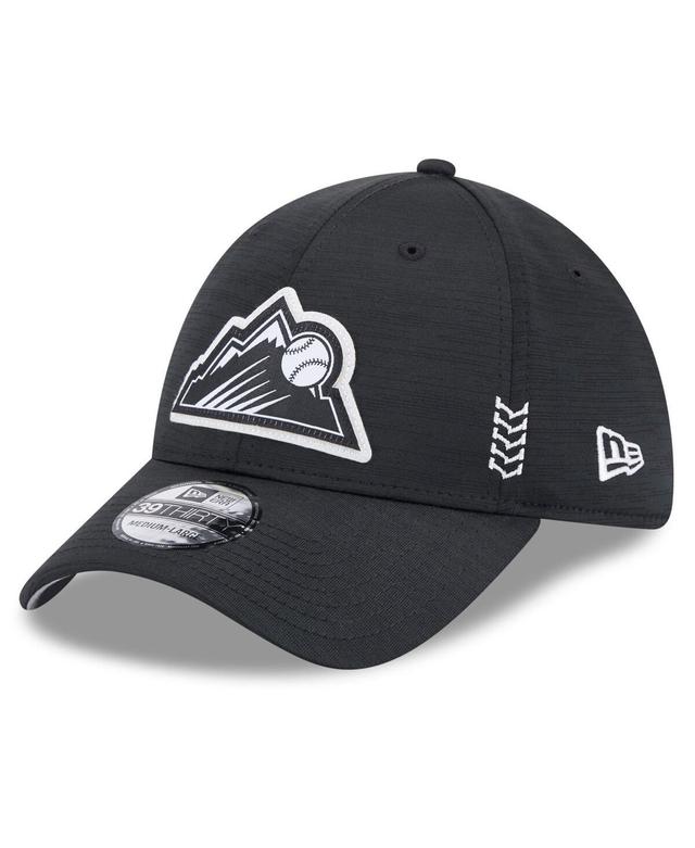 Mens New Era Black Colorado Rockies 2024 Clubhouse 39THIRTY Flex Fit Hat Product Image