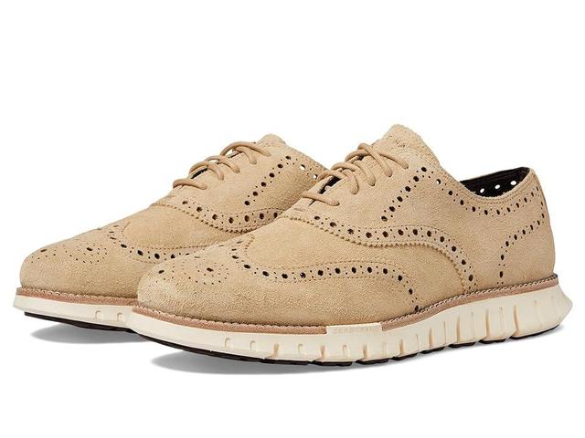 Cole Haan Zerogrand Remastered Wingtip Oxford Unlined (Sesame/Dark Chocolate/Ivory) Men's Lace Up Wing Tip Shoes Product Image