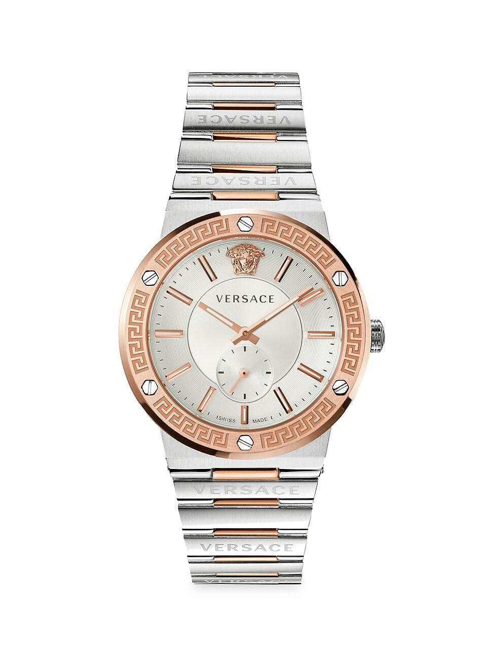 Womens Greca Logo Two-Tone Stainless Steel Watch Product Image