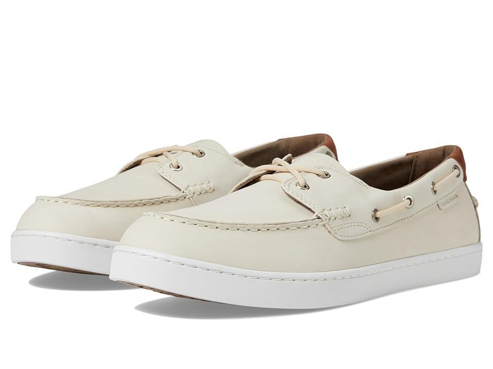 Cole Haan Nantucket Boat Shoe (Whitecap Grey Nubuck/Optic White) Men's Lace-up Boots Product Image