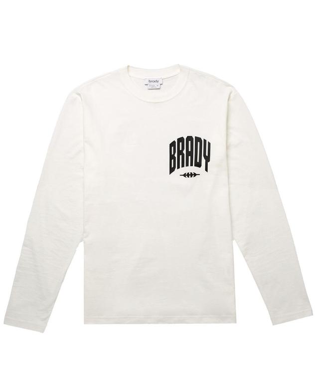 Mens Brady White Varsity Long Sleeve T-shirt Product Image