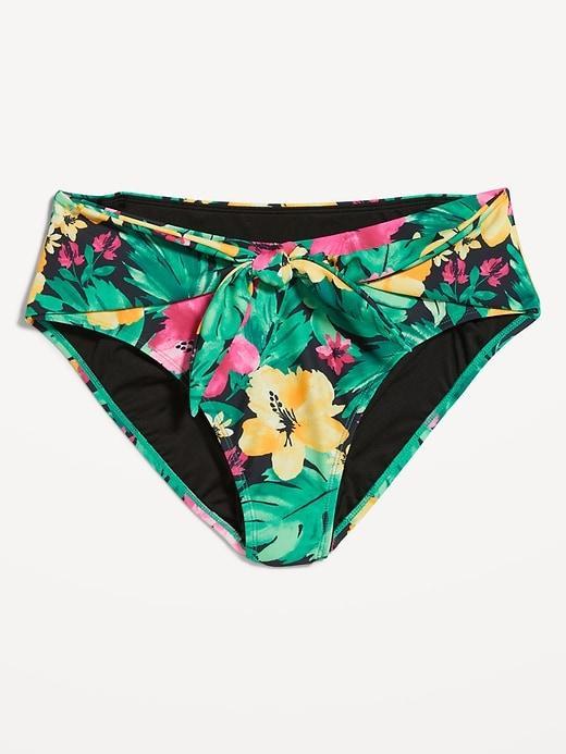 High-Waisted Bikini Swim Bottoms Product Image