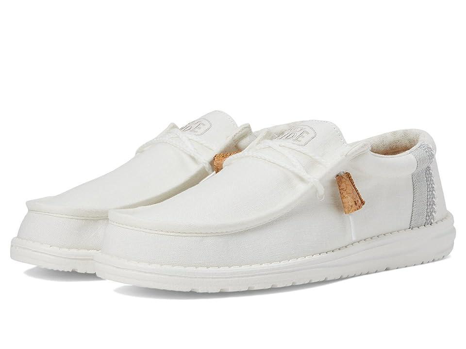 Mens Hey Dude Wally Break Stitch Casual Shoe - Natural White Product Image