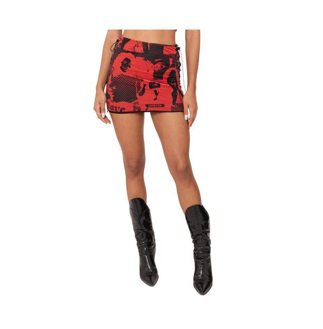 Womens Pop Art Mesh Mini Skirt Product Image