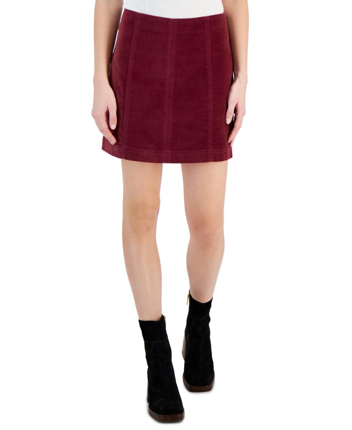 Tinseltown Womens Solid Unlined Velvet Seamed Mini Skirt Product Image