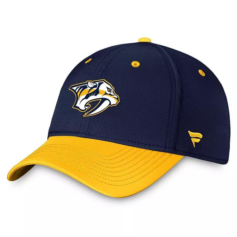 Mens Fanatics Branded Navy/Gold Nashville Predators Authentic Pro Rink Two-Tone Flex Hat Pdt Blue Product Image