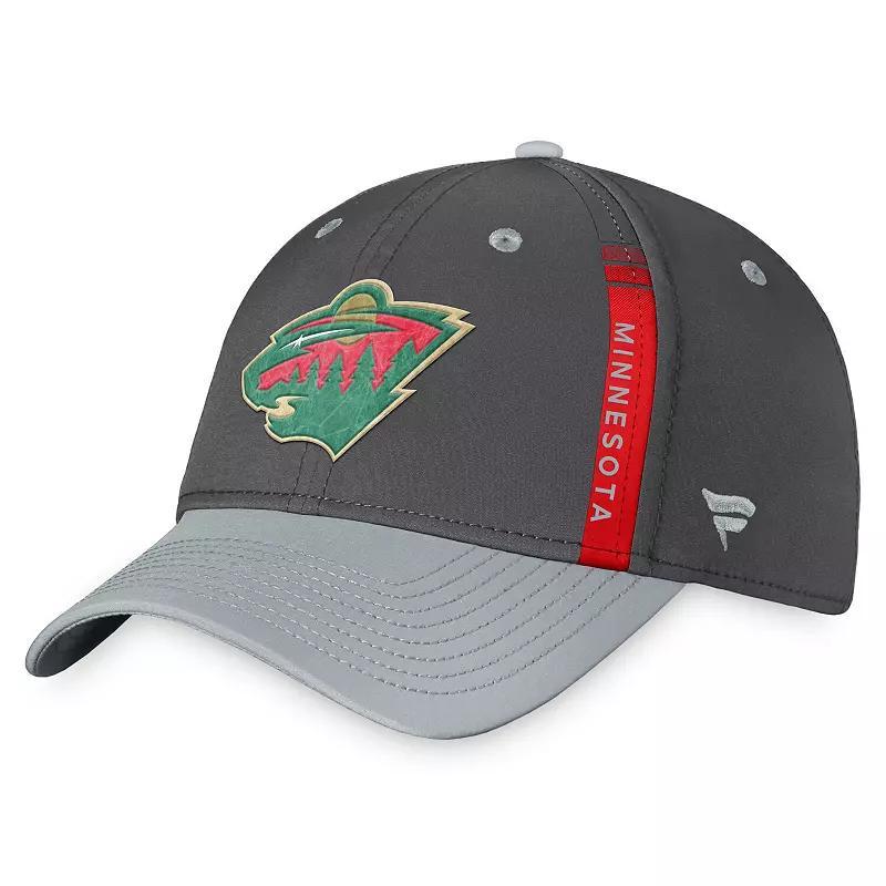 Mens Fanatics Charcoal/Gray Minnesota Wild Authentic Pro Home Ice Flex Hat Product Image