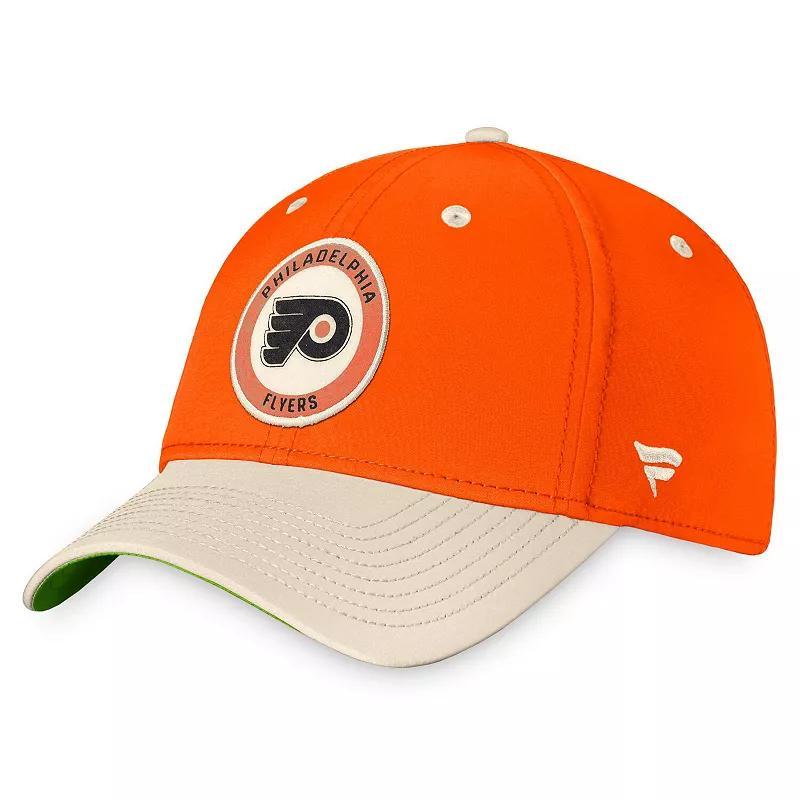 Mens Fanatics Branded Orange/Khaki Philadelphia Flyers True Classics Retro Flex Hat Product Image