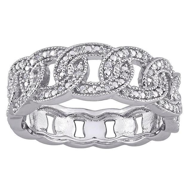 Stella Grace Sterling Silver 1/10 Carat T.W. Diamond Link Ring, Womens Product Image