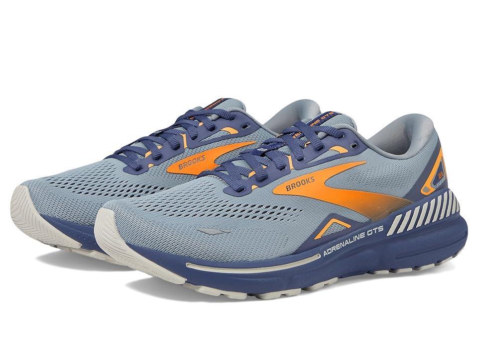 Brooks Mens Brooks Adrenaline GTS 23 - Mens Shoes Grey/Crown Blue/Orange Product Image