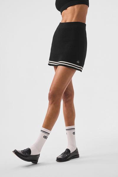 Tennis Club Sweater Knit Skirt - Black/Ivory Product Image