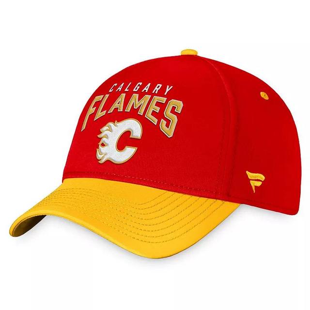 Mens Fanatics Branded Red/Yellow Calgary Flames Fundamental 2-Tone Flex Hat Product Image