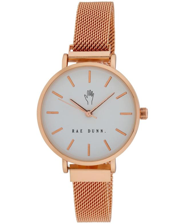 Rae Dunn Womens Robin Rose Gold-Tone Alloy Mesh Bracelet Watch 33mm Product Image