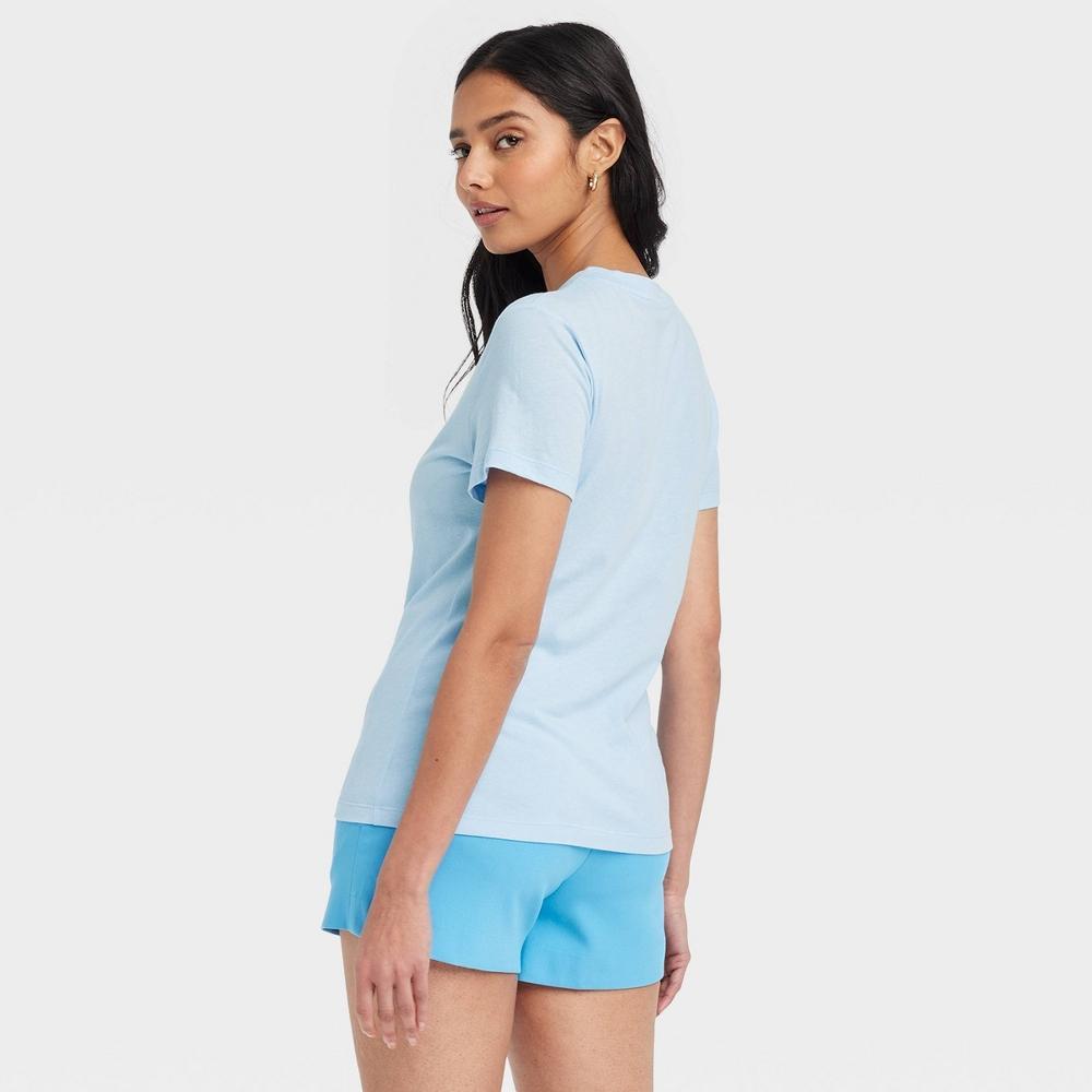 Womens Short Sleeve T-Shirt - A New Day Light Blue M Product Image