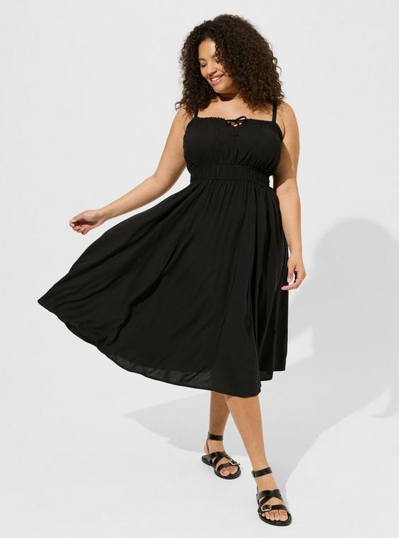 Midi Challis Sleeveless A-Line Dress Product Image