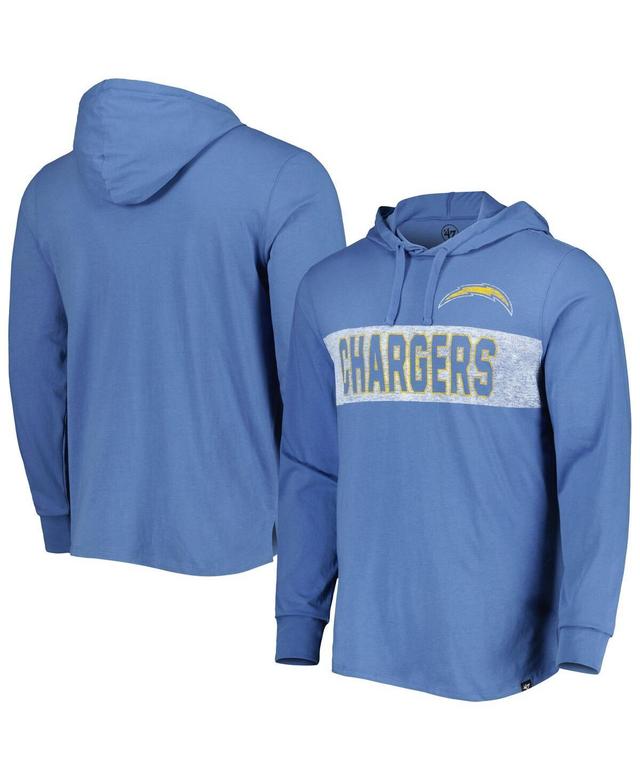 Mens 47 Brand Powder Blue Distressed Los Angeles Chargers Field Franklin Hooded Long Sleeve T-shirt Product Image